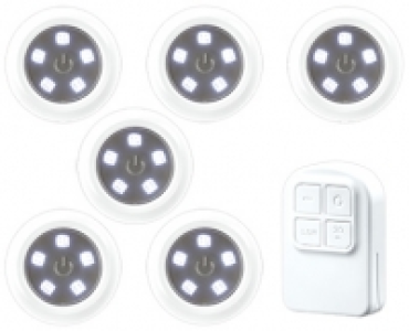 casalux LED-Beleuchtungs­spots mit Fernbedienung, 6 Stück