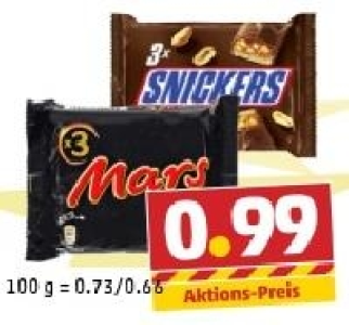 MARS, SNICKERS oder TWIX Schokoriegel 0.99 €