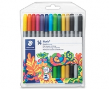 STAEDTLER&reg;Doppelfasermaler, 14 St&uuml;ck oder Buntstifte, 24 St&uuml;ck