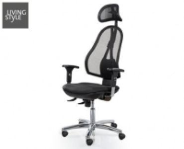 LIVING STYLE Design-Drehstuhl mit Kopfst&uuml;tze