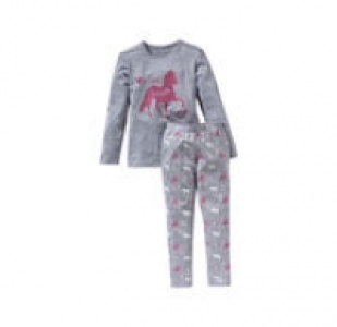 Mädchen-Schlafanzug mit Pferde-Frontaufdruck, 2-teilig 7.99 €