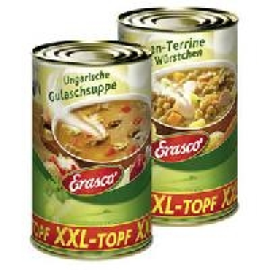 Erasco XXL-Topf Ungarische Gulaschsuppe oder Linsen-Terrine