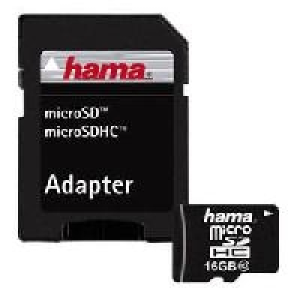 Highspeed microSDHC-Karte 16 GB mit Adapter