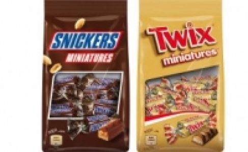 Twix, Snickers, Bounty oder Mars Miniatures 1.19 €
