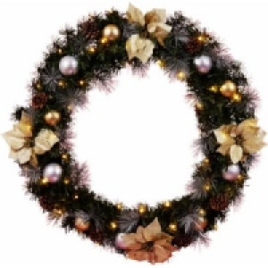 LED Weihnachtskranz dekoriert