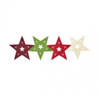 NKD  Tischläufer mit 4 bunten Sternen, ca. 38x130cm