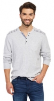 Karstadt  Tom Tailor Langarmshirt mit Waffel-Struktur, grey shallow melange