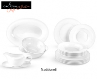 Aldi Süd  CROFTON® Chefs Collection Tafelservice Classic Bone China, 17-tlg.