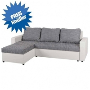 Roller  Ecksofa - weiß-grau - Liegefunktion