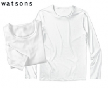 Aldi Süd  watsons 2 Langarmshirts, weiß