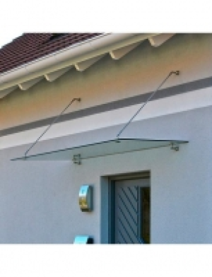 Vordach, Edelstahl, Dachneigung: 80&deg; - 85&deg;