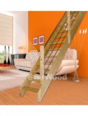 Raumspartreppe Korfu, offene Stufen, gerade, Holz-Edelstahlgel&auml;nder re 549.99&nbsp;&euro;