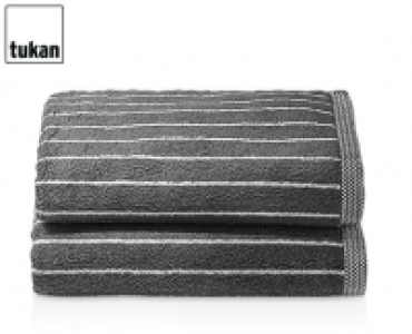 tukan Frottierserie Grey & White 2 Handtücher