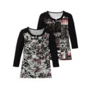 Damen-Shirt mit Kontrast-Ärmeln 9.99 €