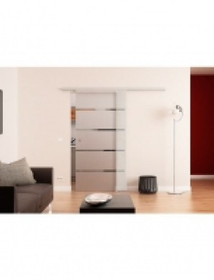 Glasschiebet&uuml;r Dorma Agile 50, 4 Streifen mit Muschelgriff