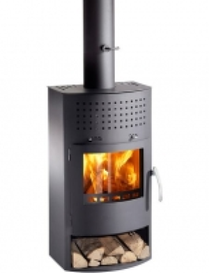 Kaminofen Borneo Economic, Stahl, 6 kW, abgerundete Sichtscheibe