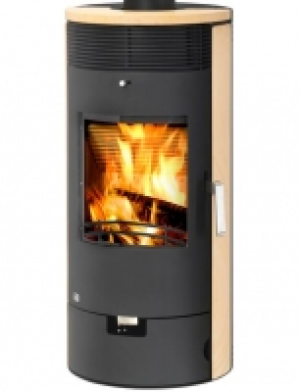 Kaminofen Rondo, Sandstein, 7 kW, Anschluss oben/hinten, runde Form