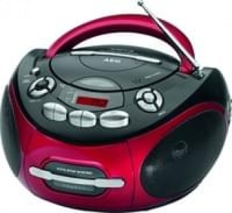 AEG SR 4353 CD Radio mit Kassettenfach Rot