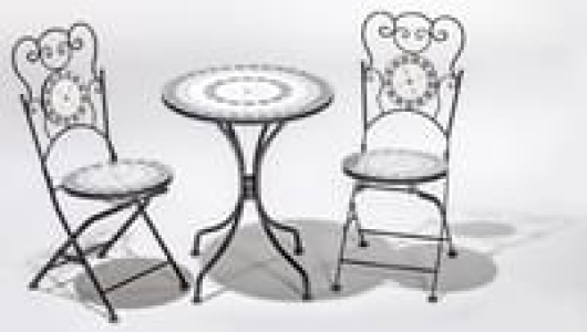 Silvertree Mosaik-Stühle Hannelore, 2er Set, klappbar