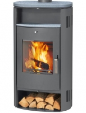 Kaminofen Bella III, Stahl, 7 kW, mit Tee- und Holzfach