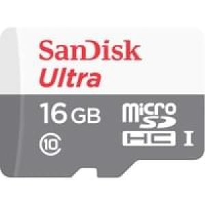 Sandisk Ultra MicroSDHC 16GB UHS-I + SD Adapter, 16 GB, MicroSDHC, Kla