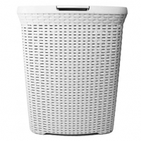 Roller  Wäschekorb - weiß - Kunststoff - 60 Liter
