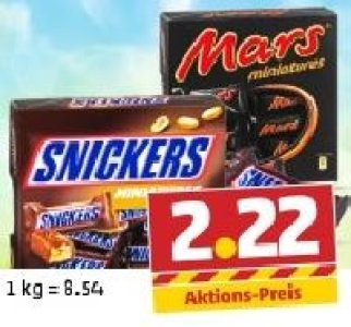 SNICKERS, MARS oder TWIX Miniatures