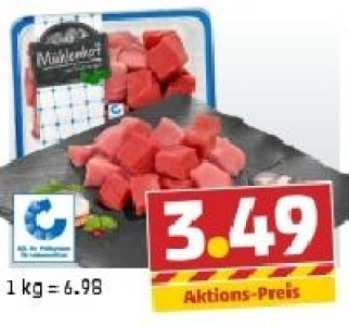 MÜHLENHOF Frisches Gulasch, gemischt 3.49 €