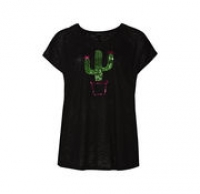 NKD  Damen-T-Shirt mit Pailletten-Kaktus, große Größen