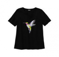 NKD  Damen-T-Shirt mit Kolibri-Frontaufdruck, große Größen