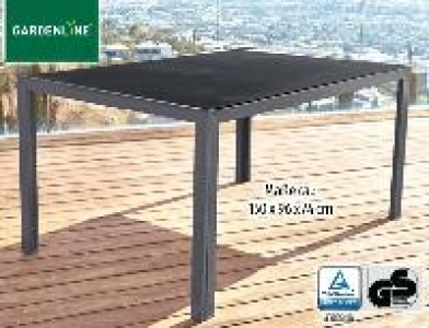 Gardenline Aluminium Glastisch