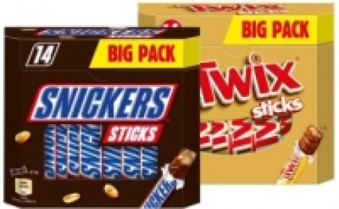 Snickers, Twix oder Mars Sticks 2.59 €