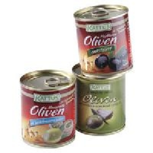 Kattus Grüne Oliven, gefüllt oder Schwarz, ohne Stein 0.99 €