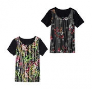 Damen-T-Shirt mit Kontrast-Ärmeln 9.99 €