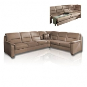 Ecksofa - braun - Microfaser - mit Funktionen - 2-Sitzer rechts 1,999.00 €