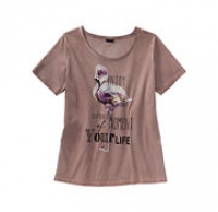 NKD  Damen-T-Shirt mit Flamingo-Frontaufdruck, große Größen