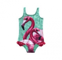 NKD  Mädchen-Badeanzug mit Flamingo-Frontaufdruck