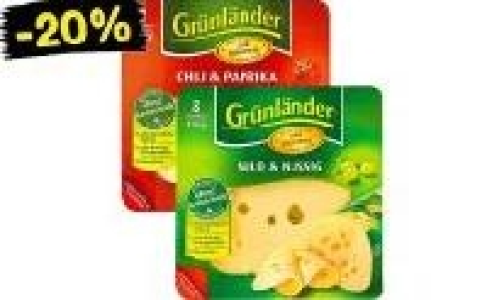 Grünländer Käse-Scheiben oder -Würfel 1.59 €