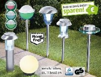 Melitec Solar Gartenleuchte aus Edelstahl