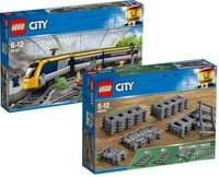 Real  Lego City 60197 Personenzug + Lego City 60205 Schienen