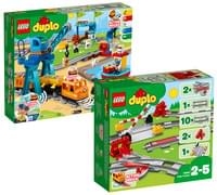 Real  Lego Duplo 10875 Güterzug + Lego Duplo 10882 Eisenbahn Schienen
