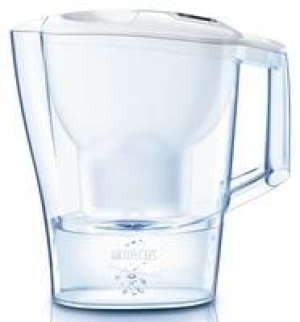 Real  Brita Wasserfilter Aluna Memo mit weißem Deckel, Gesamtvolumen 2,4 l, 