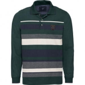 A.W. Dunmore Herren Langarm-Poloshirt, Blockstreifen