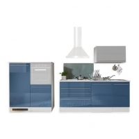Roller  Küchenblock JAZZ - blau Hochglanz-weiß matt - 320 cm