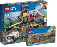 Real  LEGO® City Güterzug (60198) + LEGO® City Set Weichen (60238)