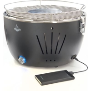 Plus  El Fuego Tulsa USB-Tisch-Holzkohlegrill inkl. Tragetasche, anthrazit