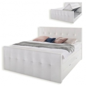 Boxspringbett MOON - weiß - mit Kristall - Kunstleder - H2 - 180x200 c 1,399.00 €