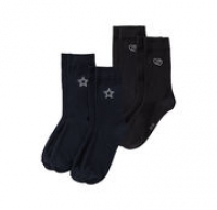 NKD  Damen-Socken mit Strasstseinchen, 2er Pack