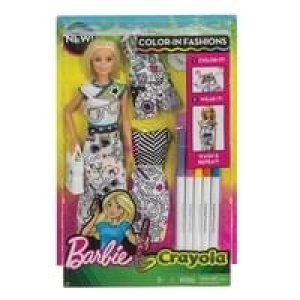 Mattel Barbie loves Cayola Farbspaß- Mode Puppe (blond), NEW-23104