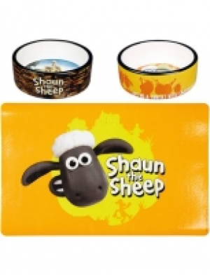 Hagebau  Fressnapf-Set »Shaun das Schaf«, 2 Näpfe á 300 ml + Napfunterlage